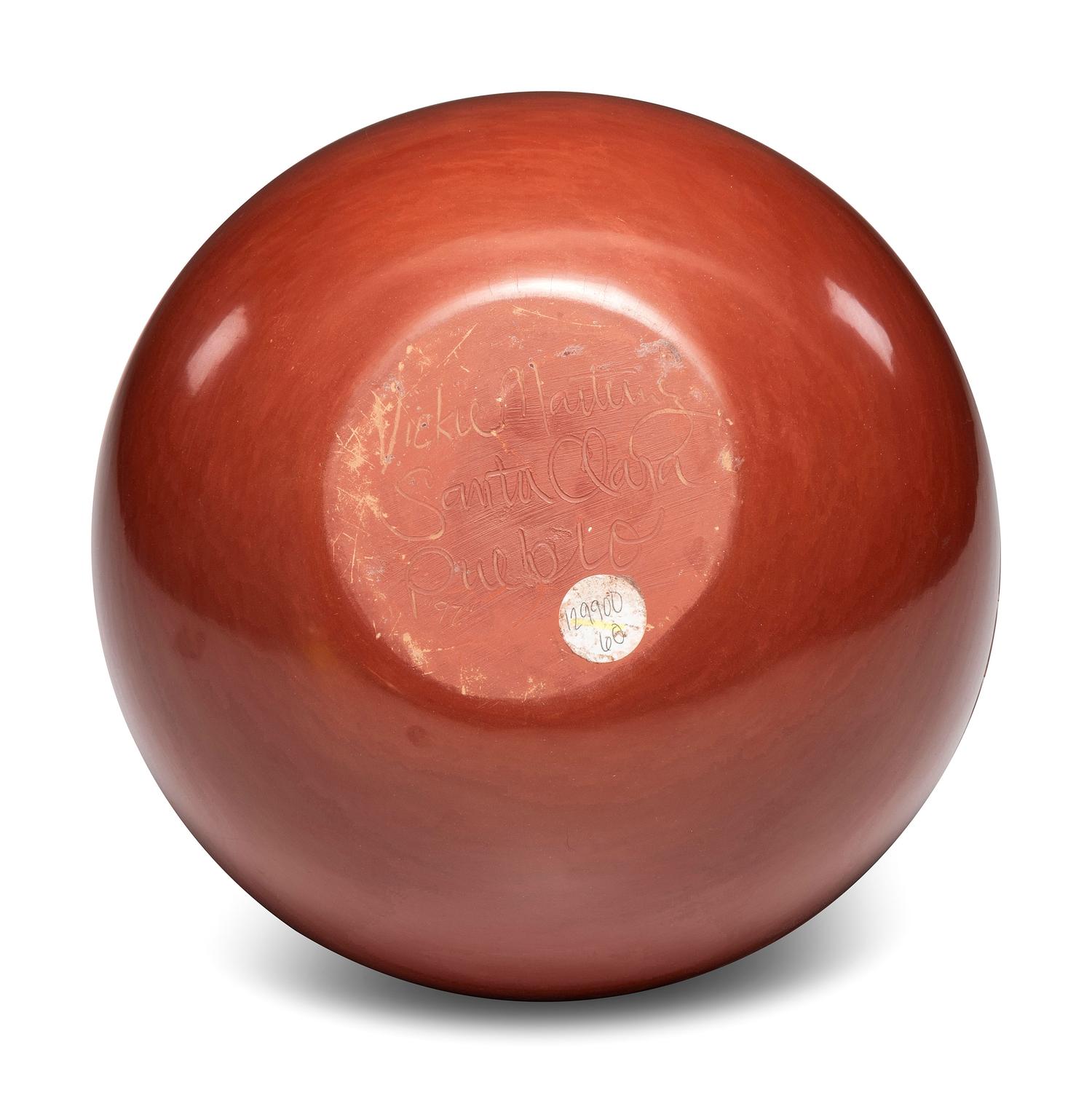 Carved Redware Pottery Vase