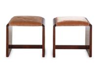 A Pair of Art Deco Walnut Tabourets