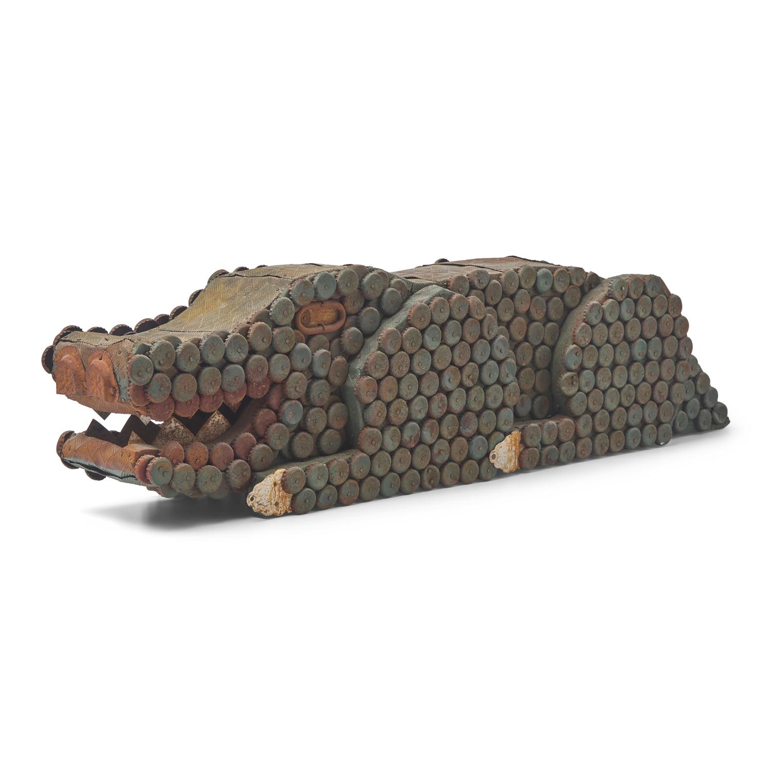 A Found Object Alligator-Form Bird House