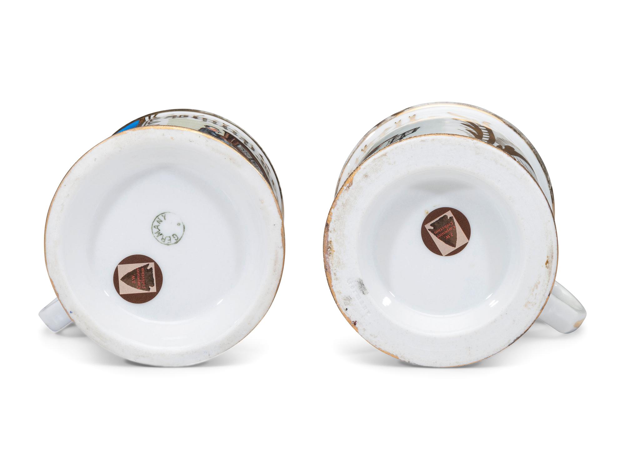 Two Musician's Porcelain Occupational Shaving Mugs