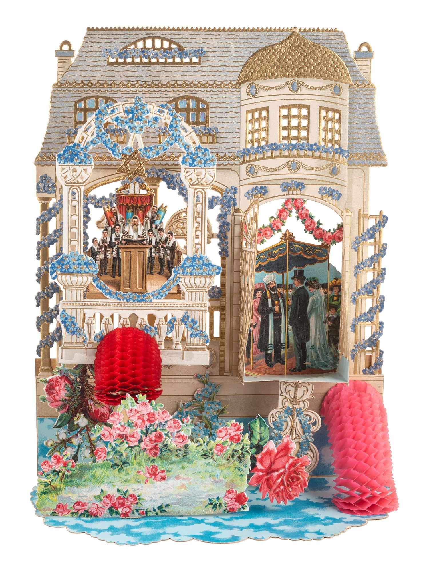 [JUDAICA]. A group of 2 Rosh Hashanah greeting cards. Printed in Germany.