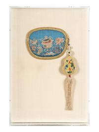 A Chinese Embroidered Silk Purse