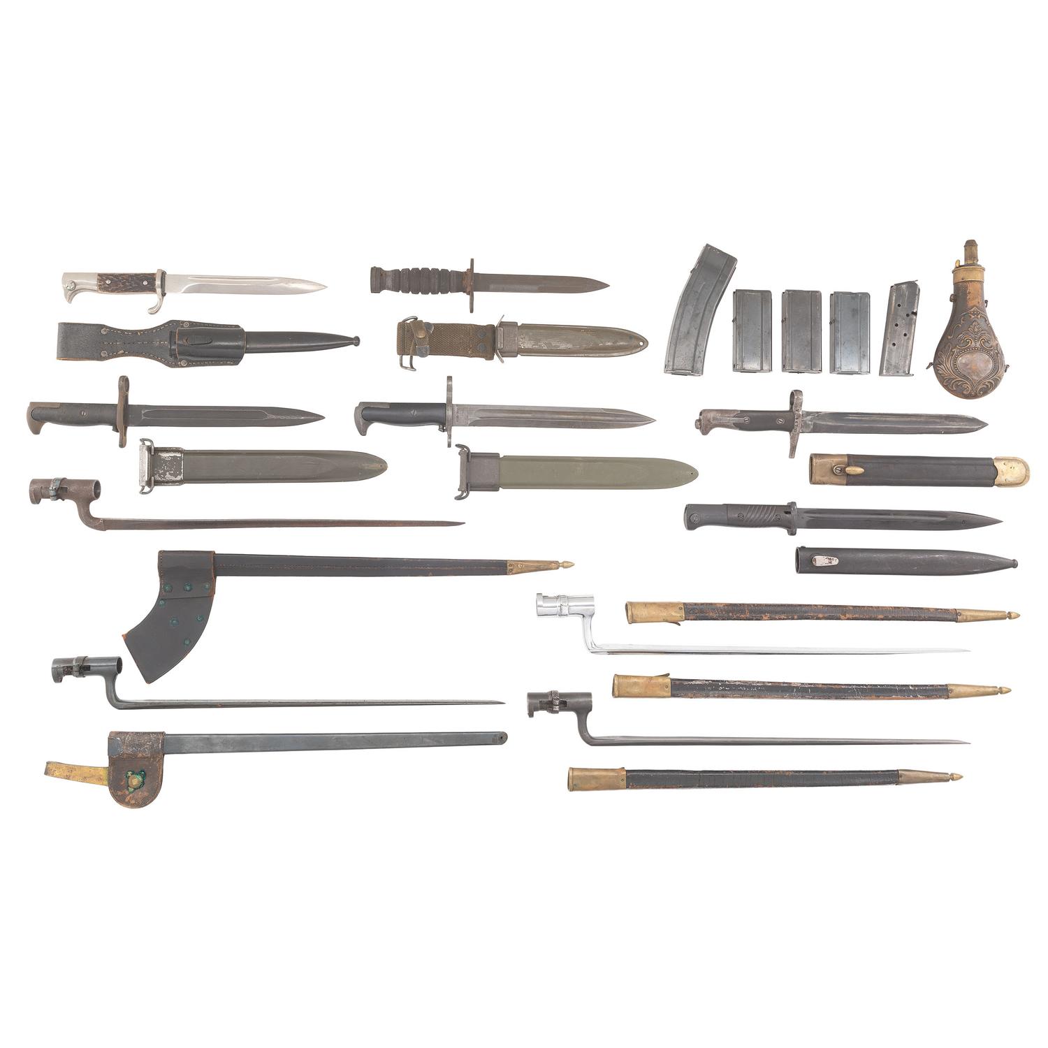 Mixed Lot of Mostly WWII Era Militaria & Bayonets