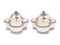 A Pair of Sèvres Porcelain Triple Salts ( Salière 'à Trois Compartiments' )