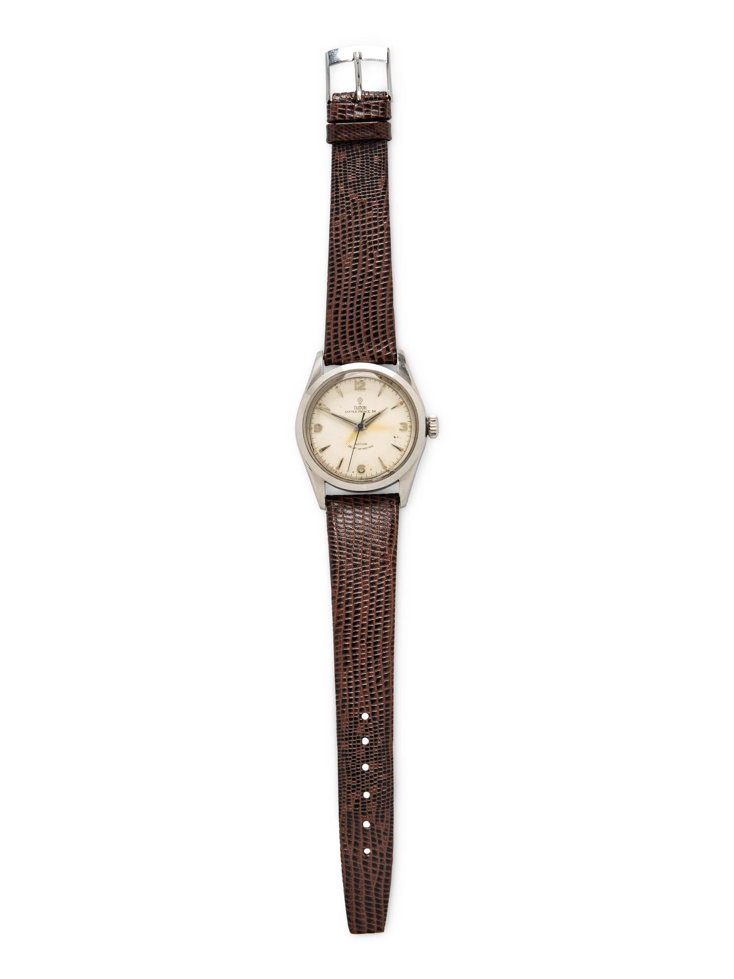 TUDOR, REF. 7909 STAINLESS STEEL VINTAGE 'OYSTER-PRINCE' HONEYCOMB DIAL WATCH