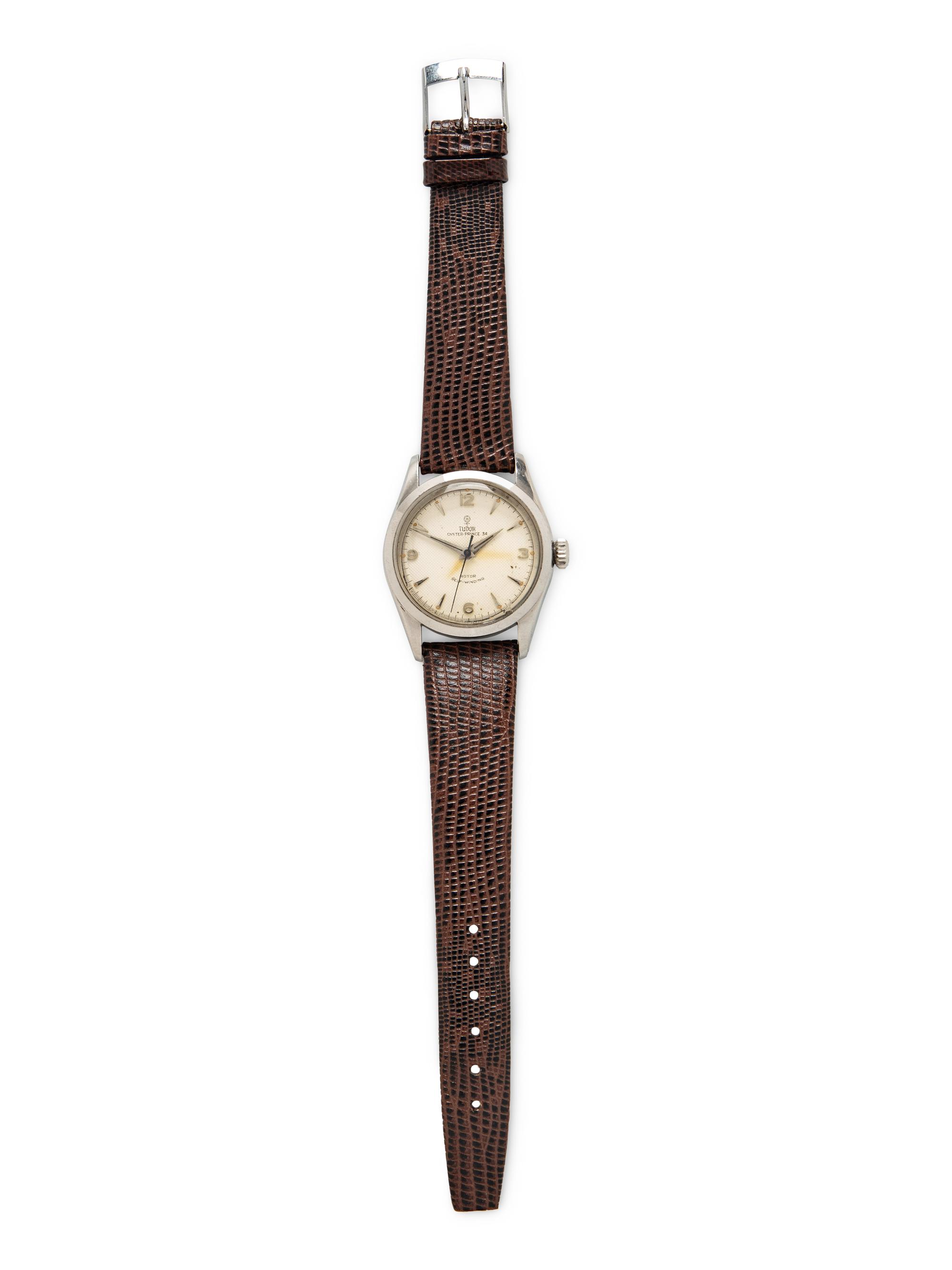 TUDOR, REF. 7909 STAINLESS STEEL VINTAGE 'OYSTER-PRINCE' HONEYCOMB DIAL WATCH