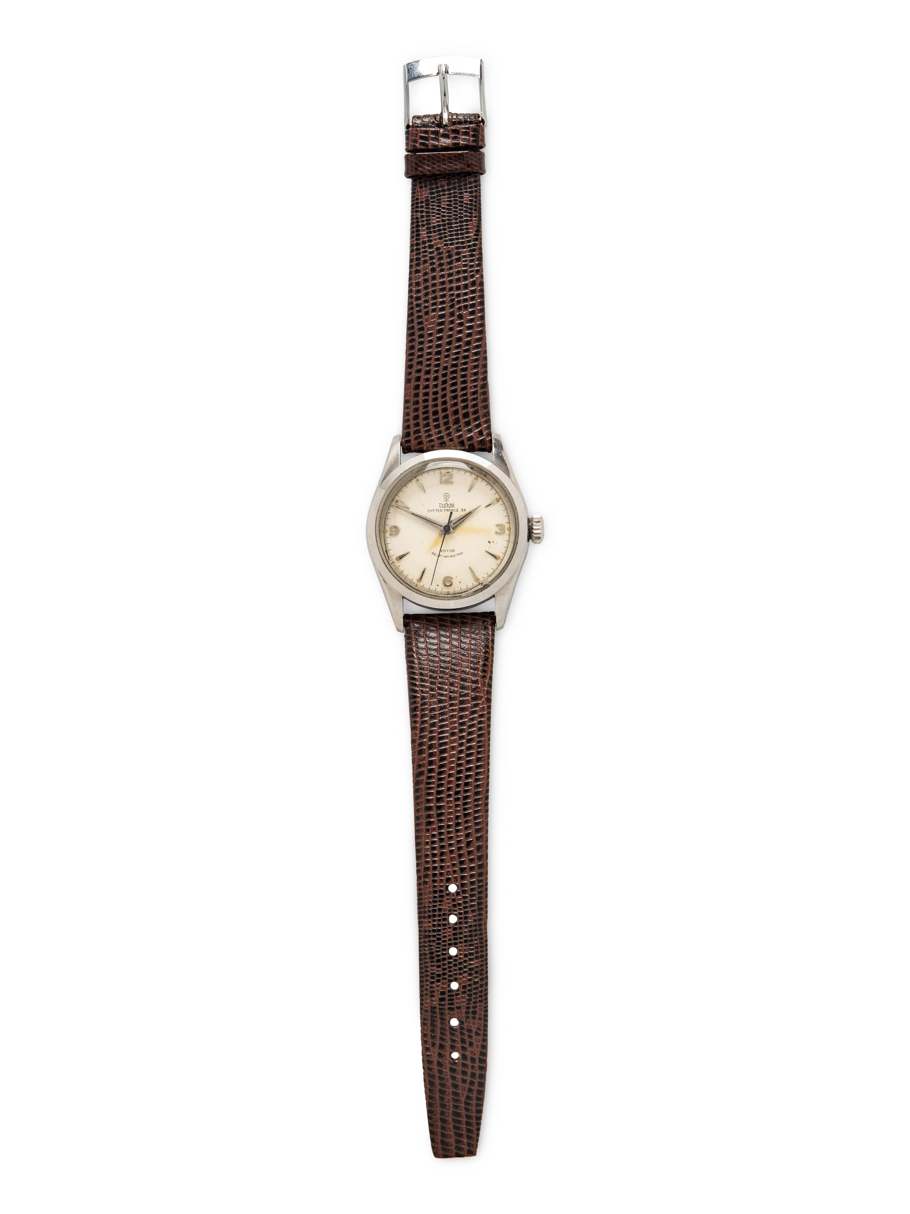 TUDOR, REF. 7909 STAINLESS STEEL VINTAGE 'OYSTER-PRINCE' HONEYCOMB DIAL WATCH