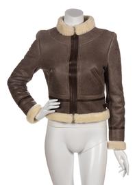 A Chloe Brown Sheep Skin Jacket, Size 34.