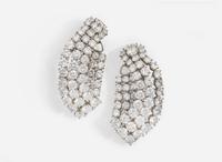 A Pair of Harry Winston Platinum and Diamond Earrings Harry Winston