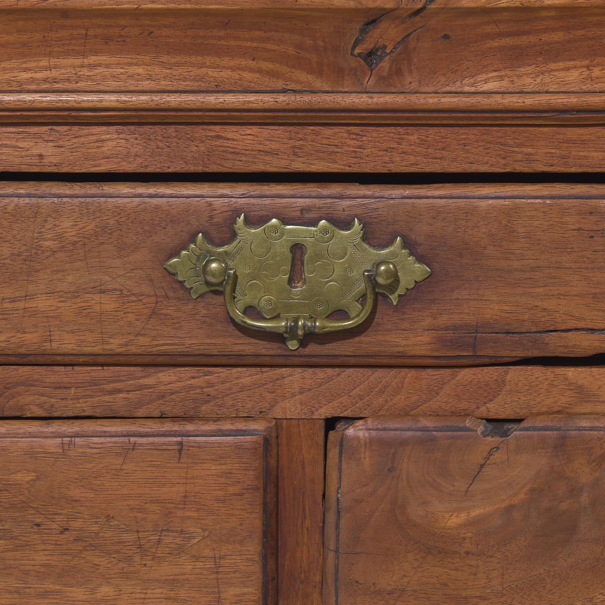 A Queen Anne Walnut Chest-on-Chest Top on Later Wood Base