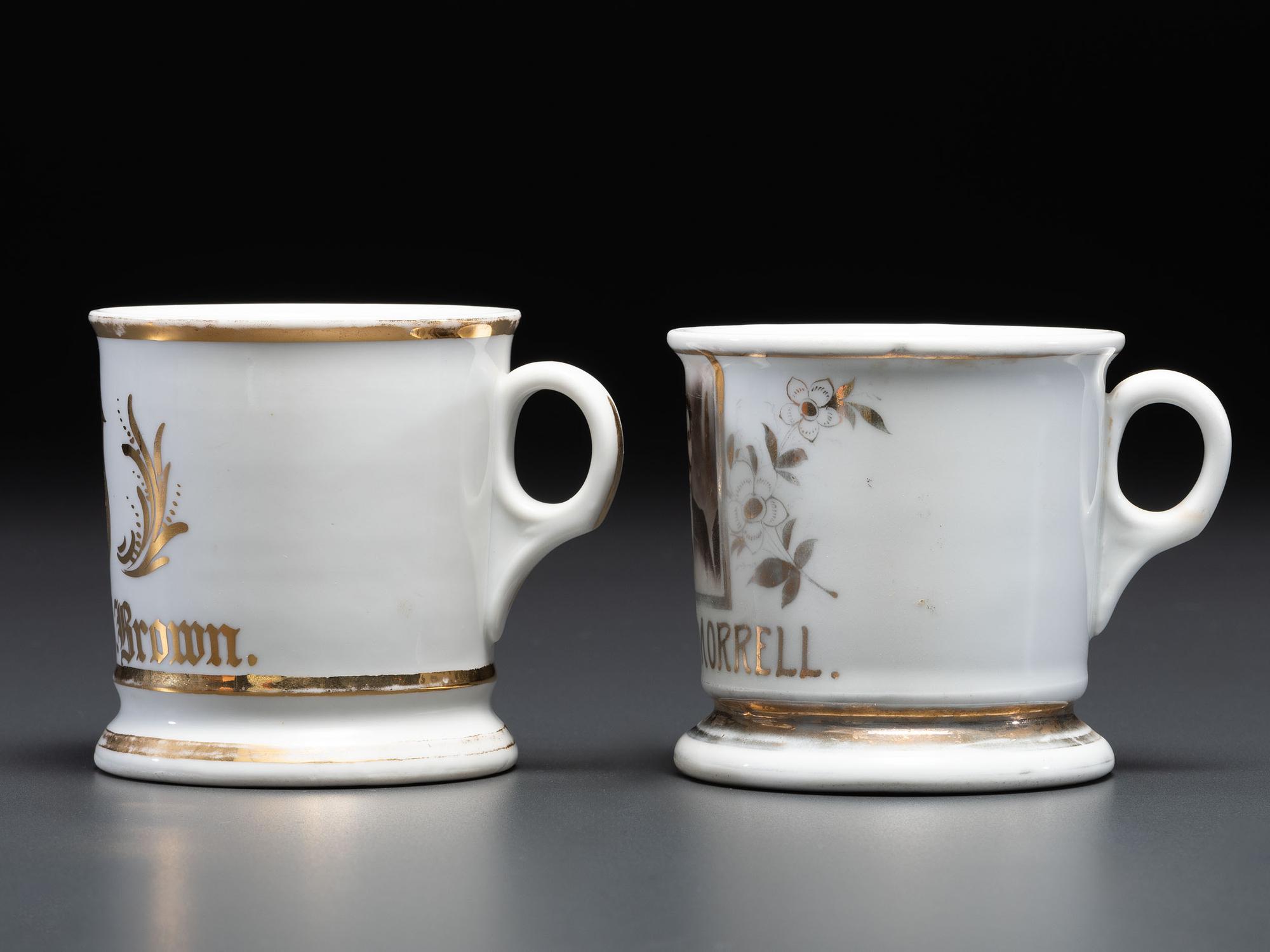 Two Porcelain Occupational Shaving Mugs