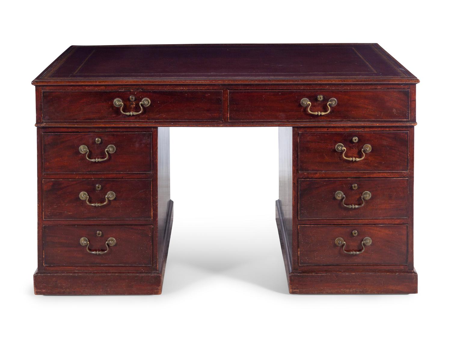 A George III Mahogany Pedestal Desk