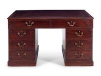 A George III Mahogany Pedestal Desk