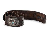 Navajo Silver and Turquoise Concha Belt