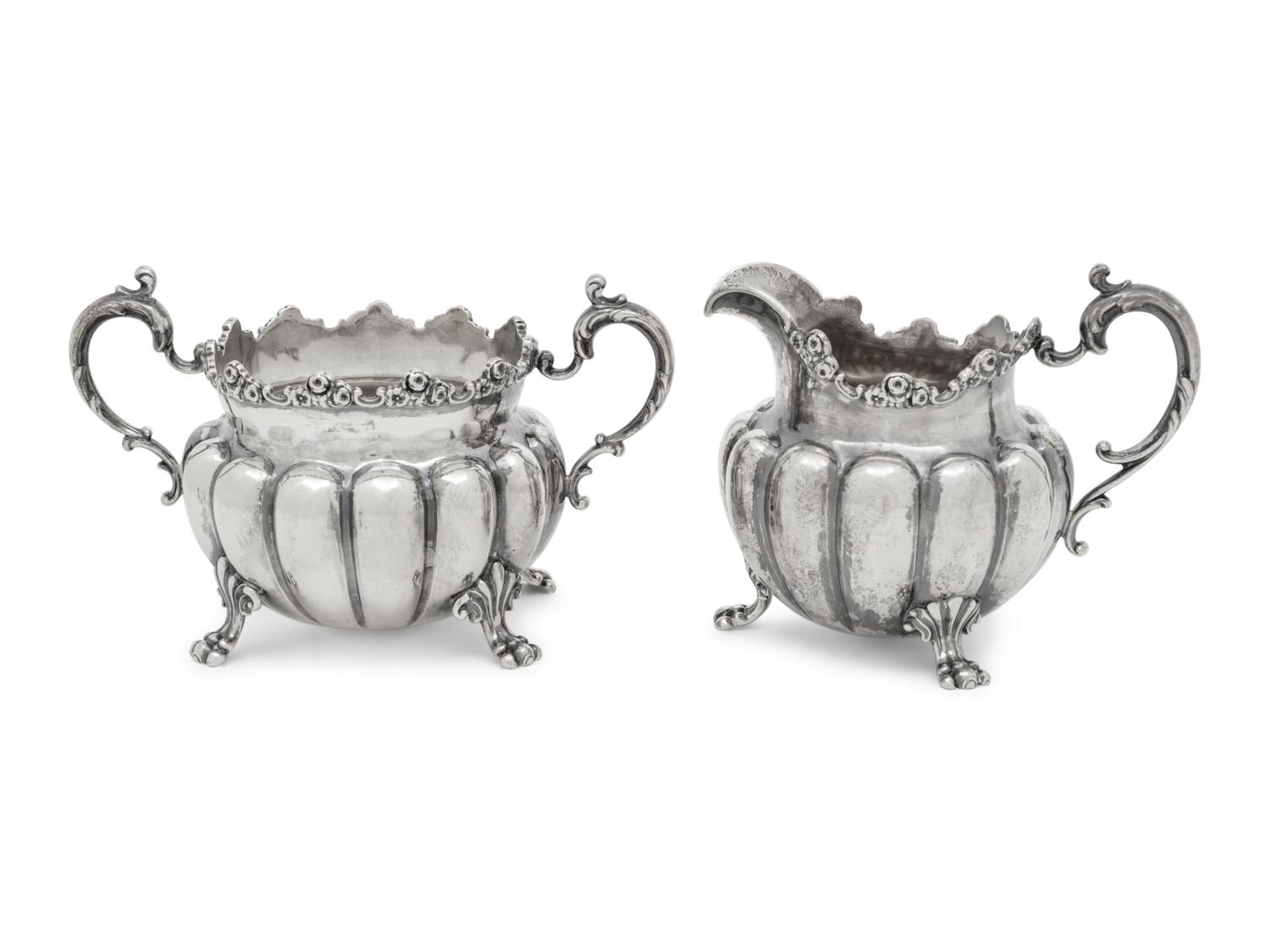 An American Silver Creamer and Sugar