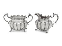 An American Silver Creamer and Sugar