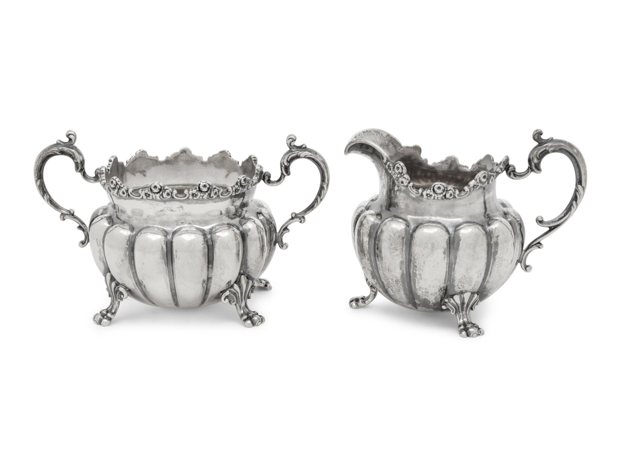 An American Silver Creamer and Sugar