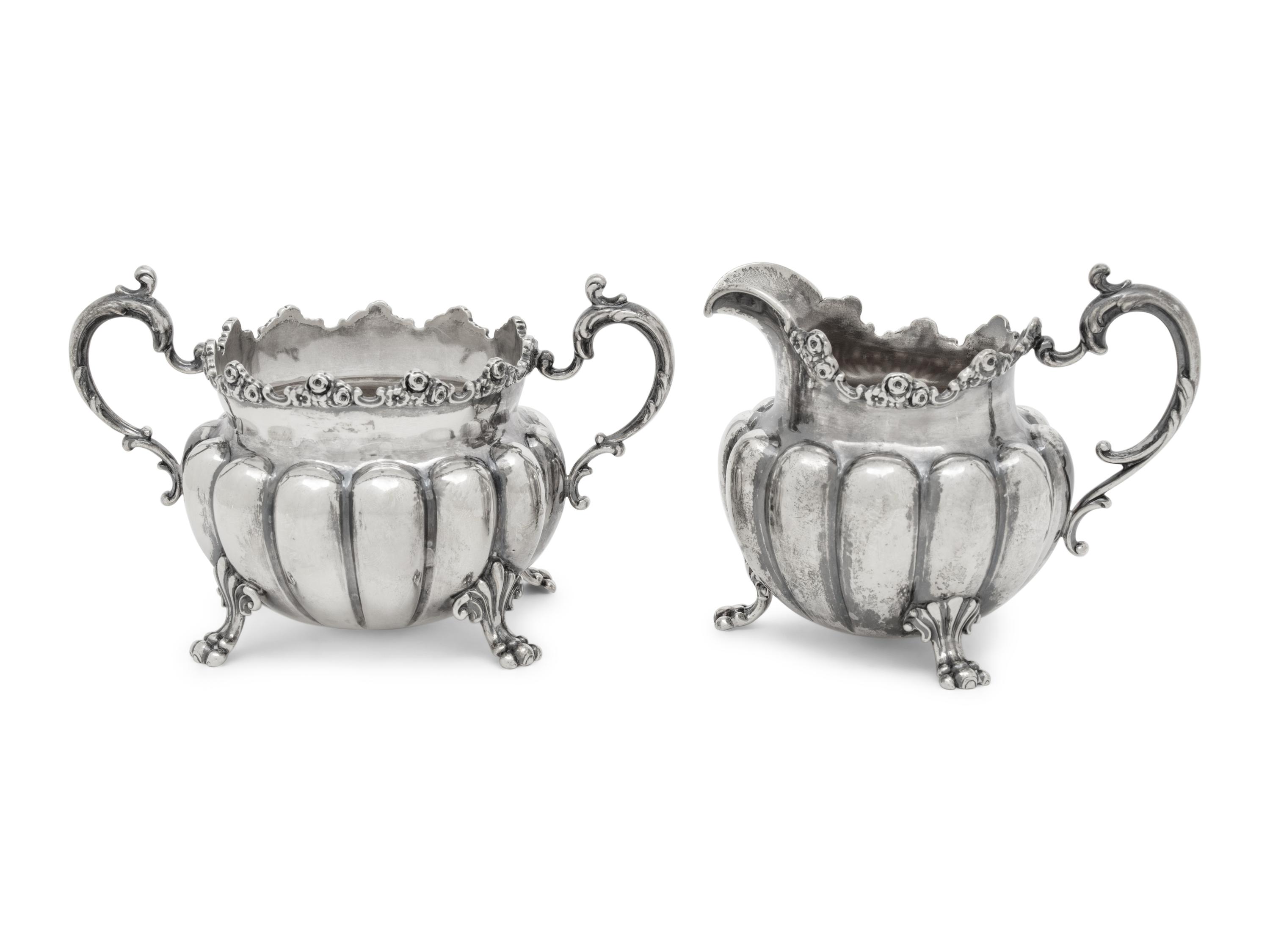 An American Silver Creamer and Sugar