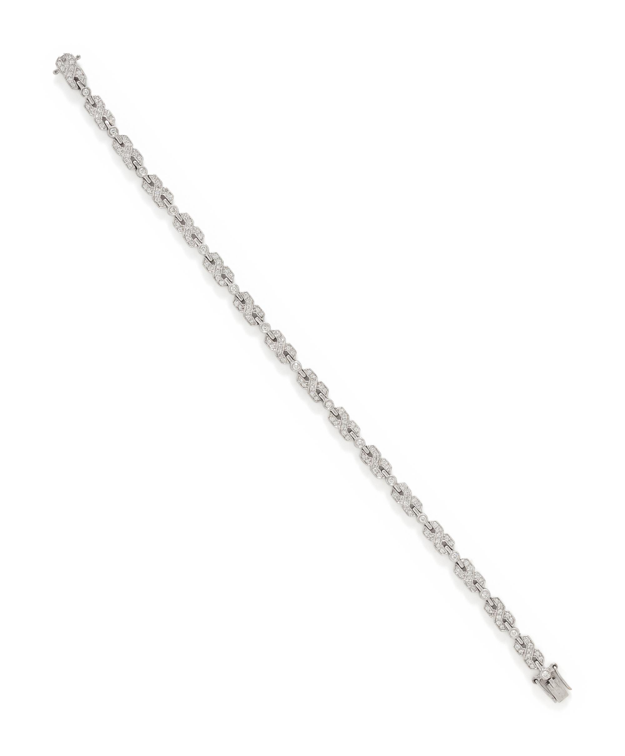 PLATINUM AND DIAMOND BRACELET