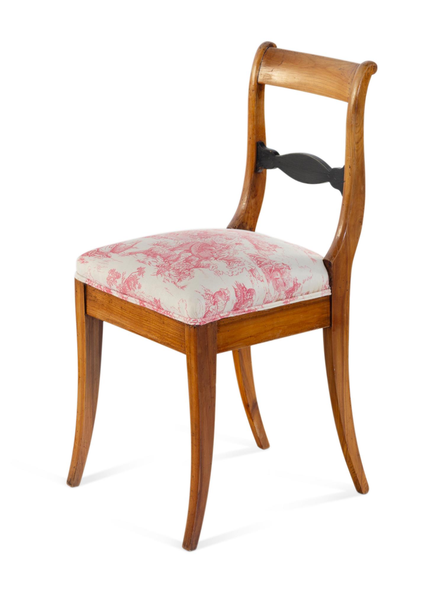 A Biedermeier Part-Ebonized Side Chair
