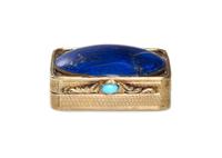 A William IV Silver-Gilt and Stone Inset Vinaigrette, Charles Reily & George Storer, London, 1832, of rectangular hnged form inset with