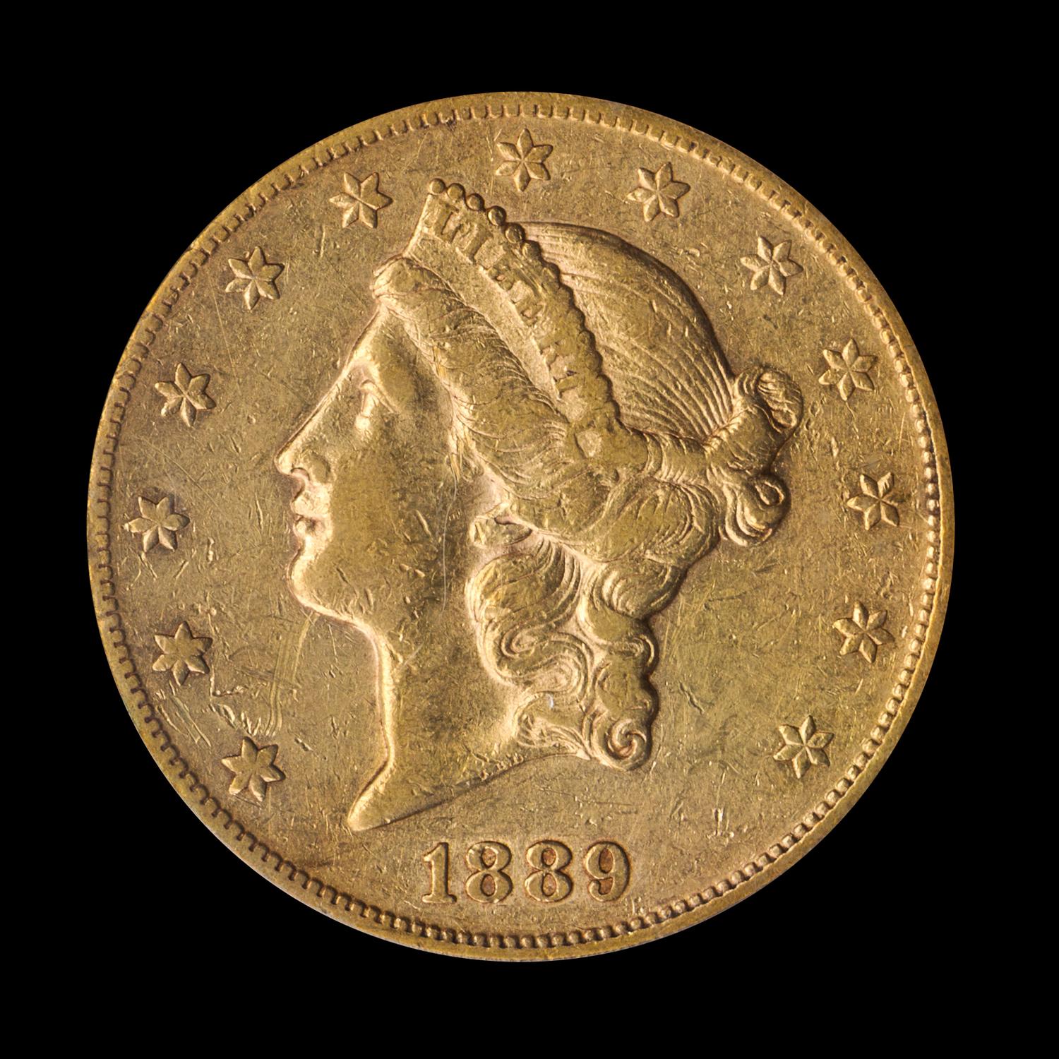 A United States 1889-CC Liberty Head $20 Gold Coin