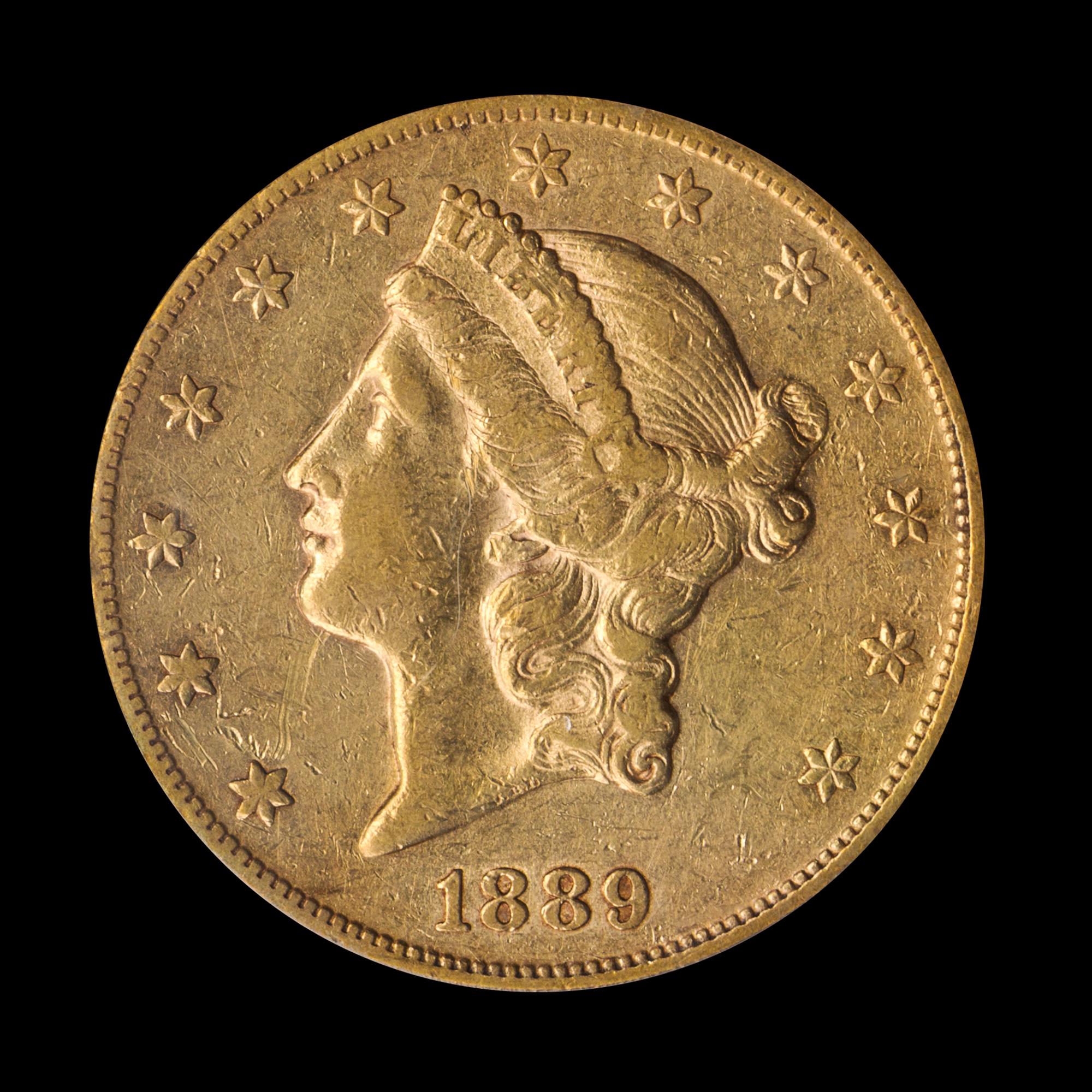 A United States 1889-CC Liberty Head $20 Gold Coin