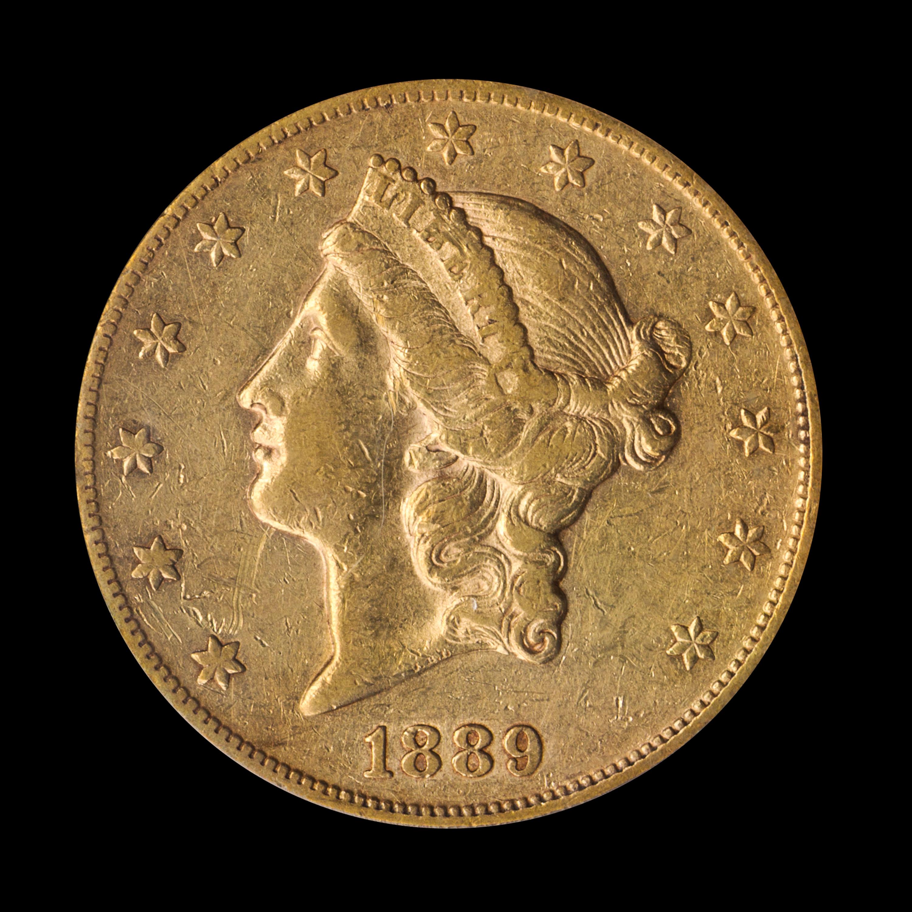 A United States 1889-CC Liberty Head $20 Gold Coin