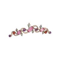 ANTIQUE, SILVER-TOPPED GOLD AND FOIL-BACKED MULTIGEM BROOCH