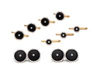 ONYX AND SEED PEARL DRESS SET
