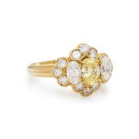 YELLOW DIAMOND AND DIAMOND RING