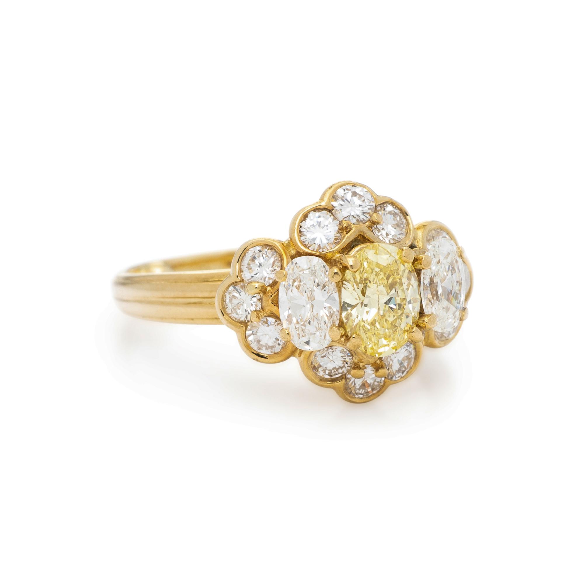 YELLOW DIAMOND AND DIAMOND RING