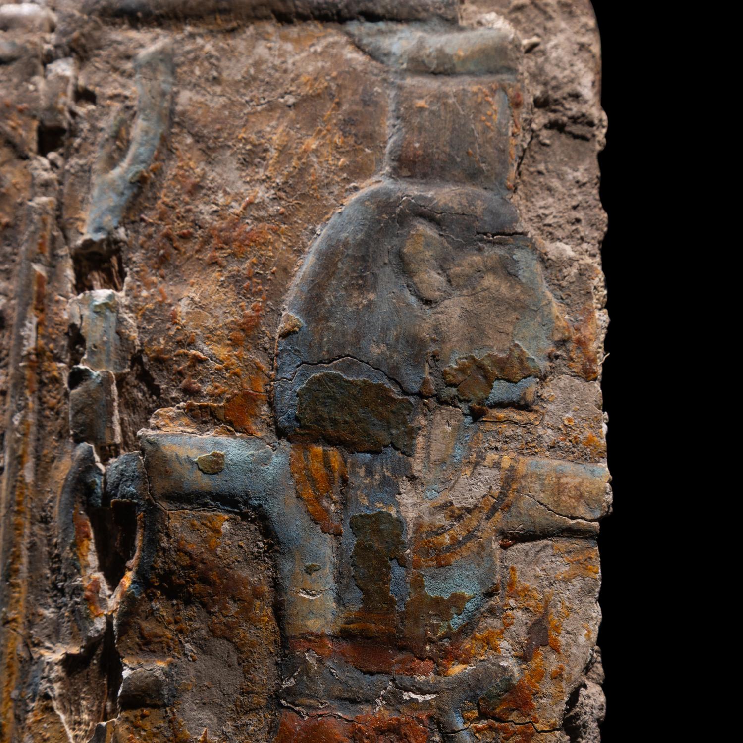 An Egyptian Polychrome Wood Fragment