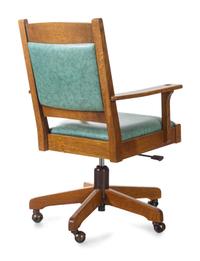 A Contemporary Stickley Arts and Crafts Style Oak Desk and Chair