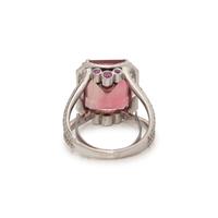 PINK TOURMALINE, PINK SAPPHIRE AND DIAMOND RING