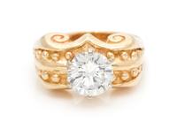 A Yellow Gold and Diamond Ring, 8.10 dwts.