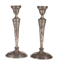 A Pair of American Silver Candlesticks