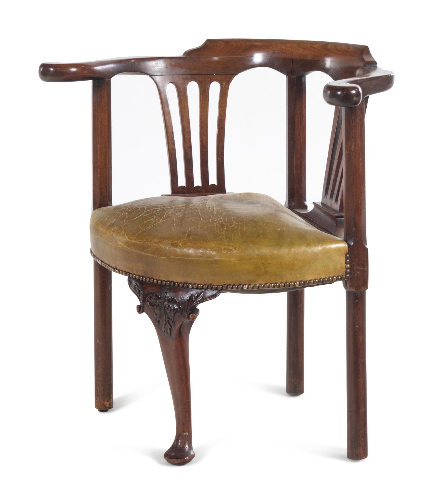A Georgian Style Mahogany Corner Chair