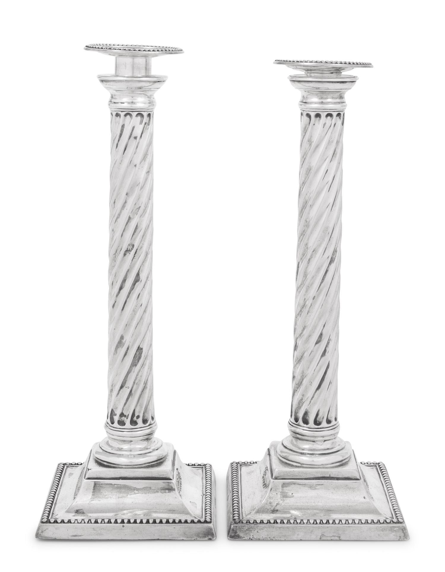 A Pair of Victorian Silver Candlesticks