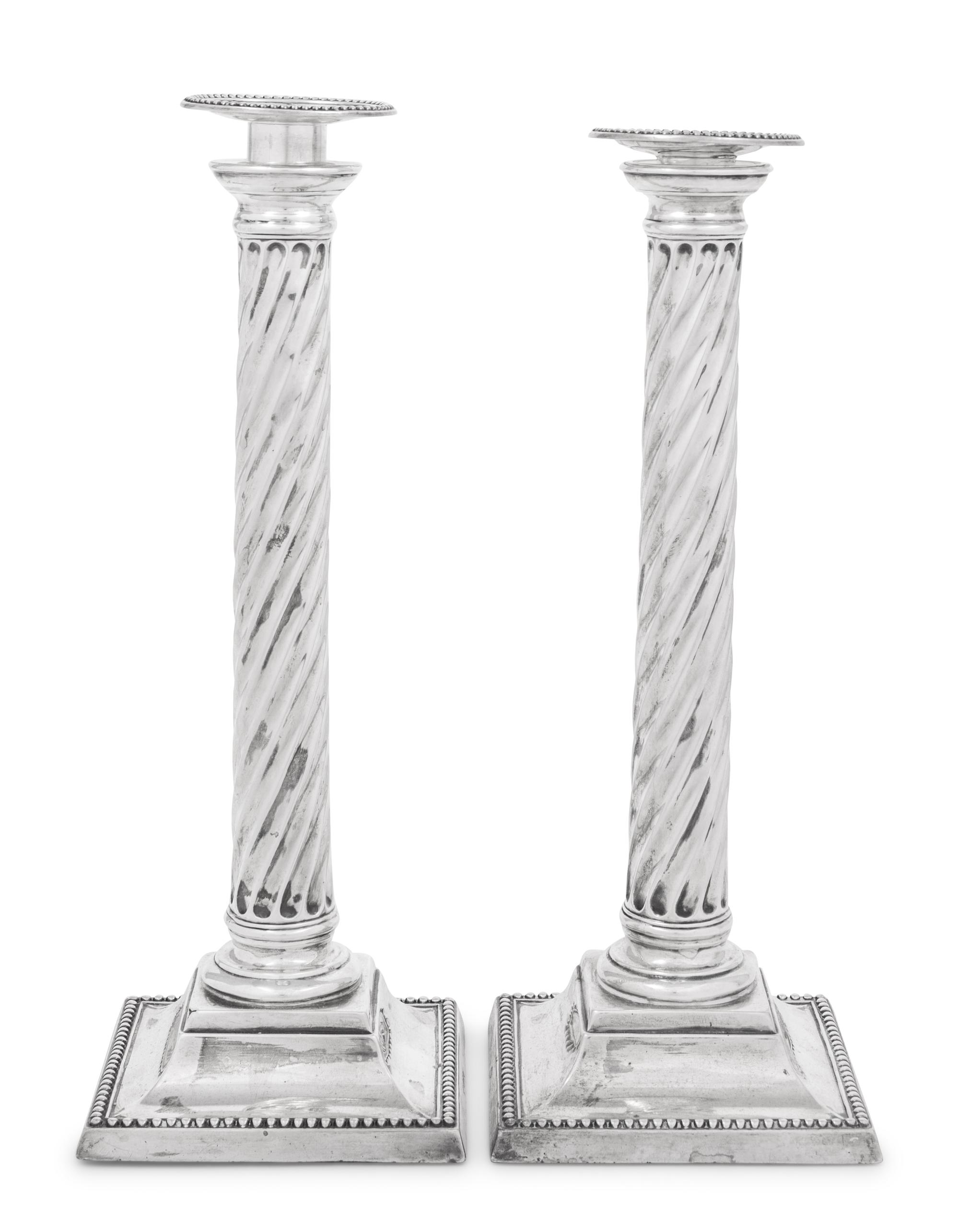 A Pair of Victorian Silver Candlesticks
