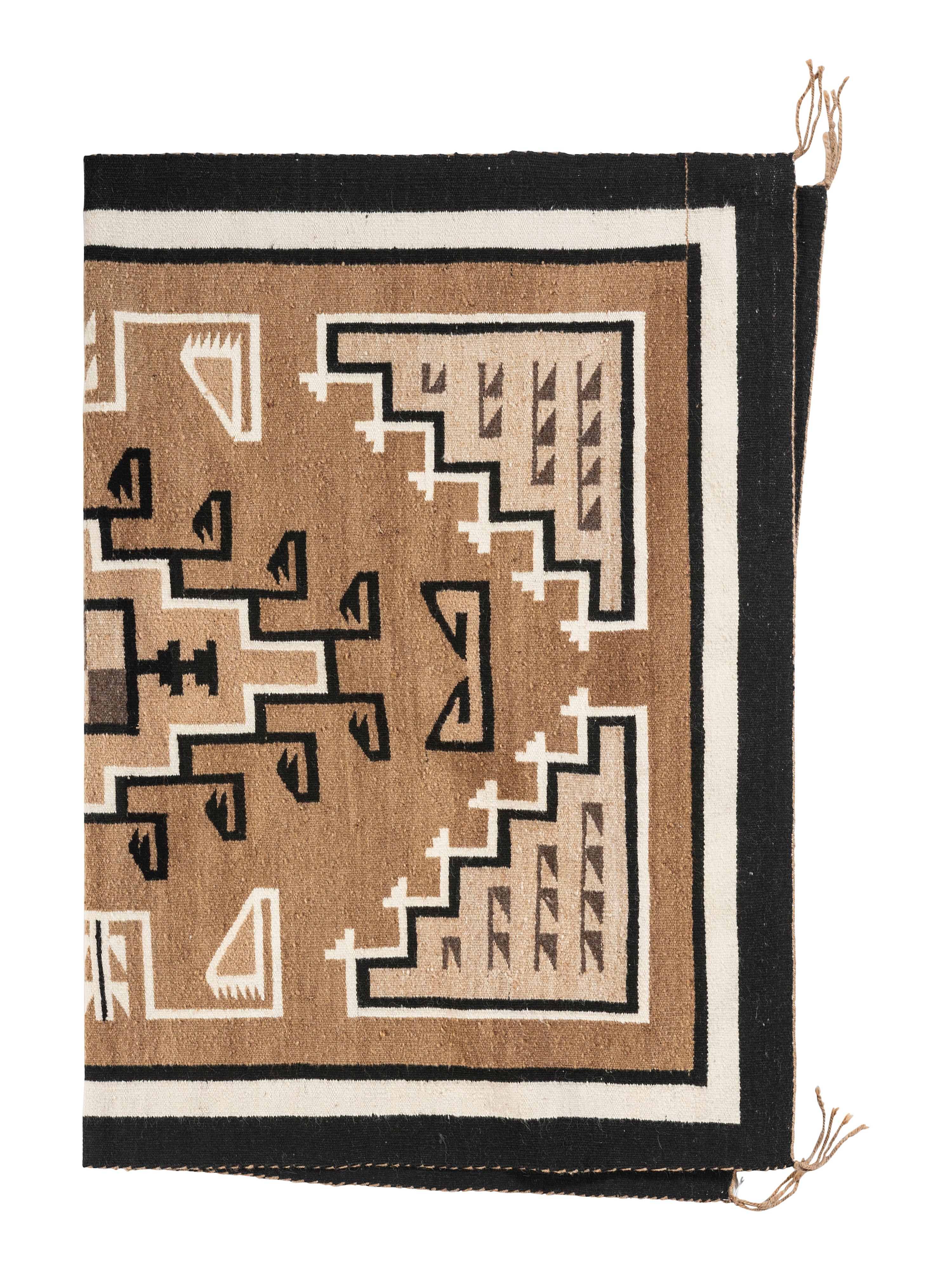 Navajo Two Grey Hills Pattern Weaving / Rug