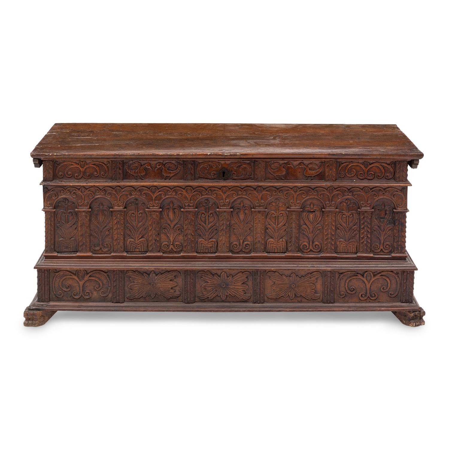 An Italian Walnut Cassone