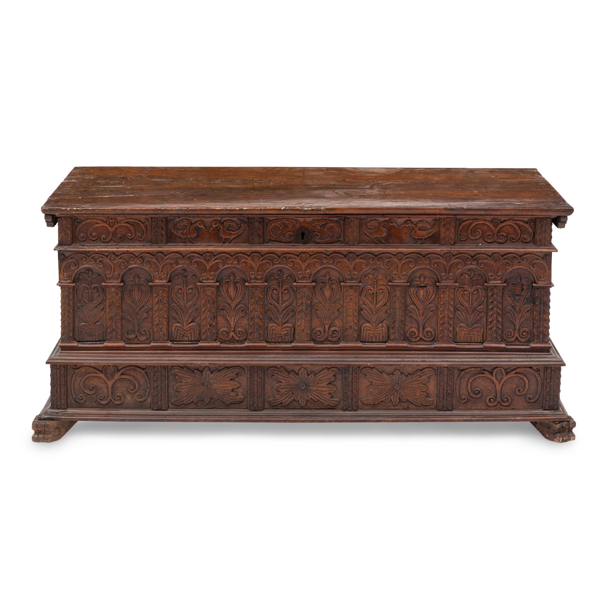 An Italian Walnut Cassone