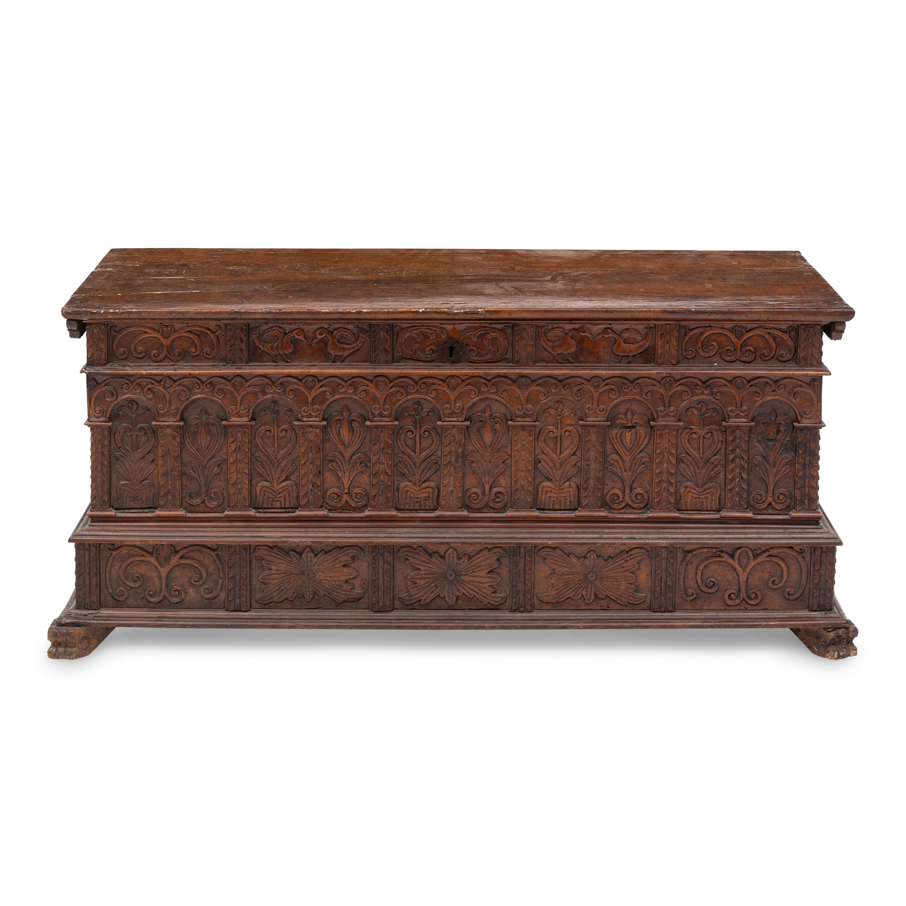 An Italian Walnut Cassone