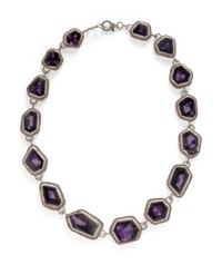 AMETHYST GEODE, ORANGE SAPPHIRE, AND DIAMOND NECKLACE