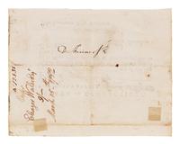 WOLCOTT, Oliver (1726-1797), signer of the Declaration of Independence and the Articles of the Confederation. Partially printed document signed ("Oliver Wolcott"), 15 March 1782.
