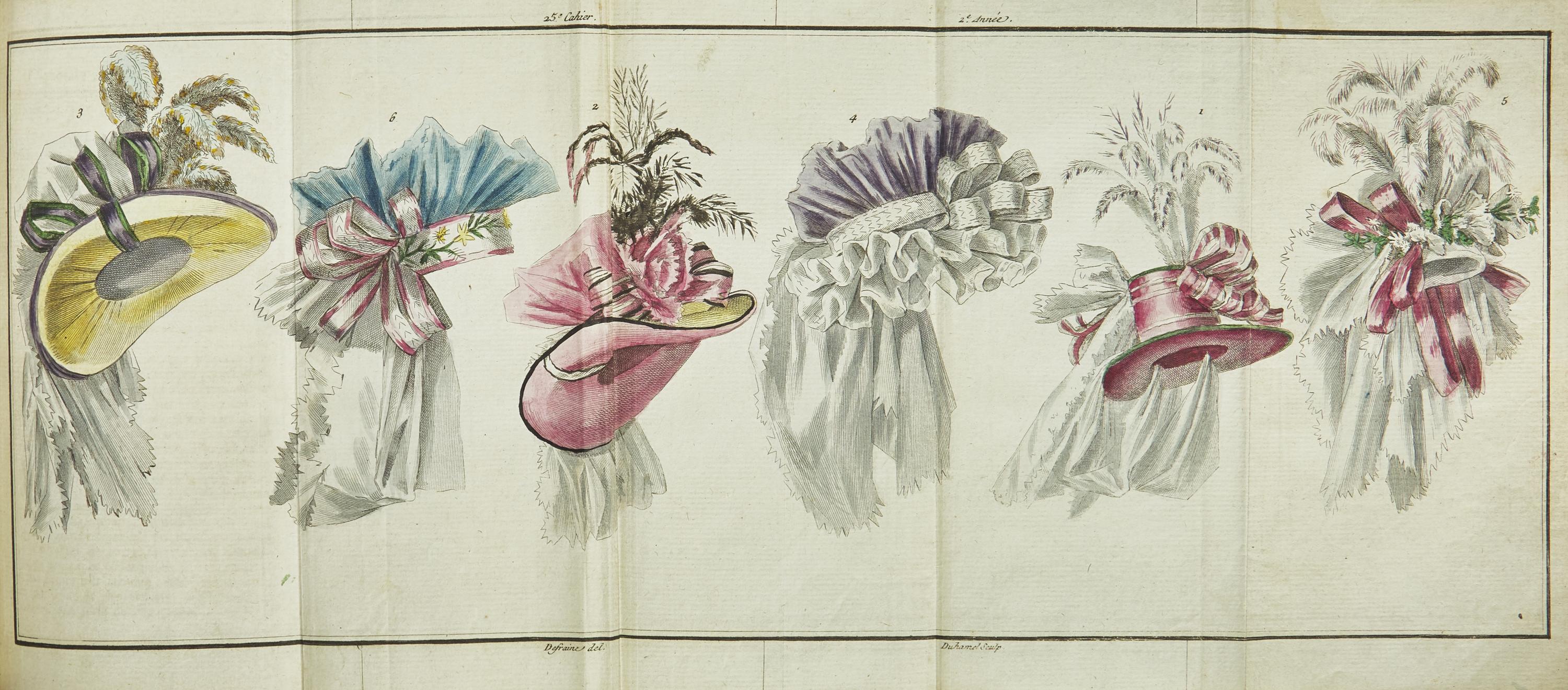 [Color-Plate Books] Cabinet des Modes, ou les modes nouvelles, décrites d'une manière claire & précise, & représentées par des planches en Tailledouce, enluminées.