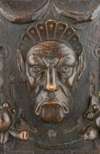 A Pair of English Carved Oak Corbels