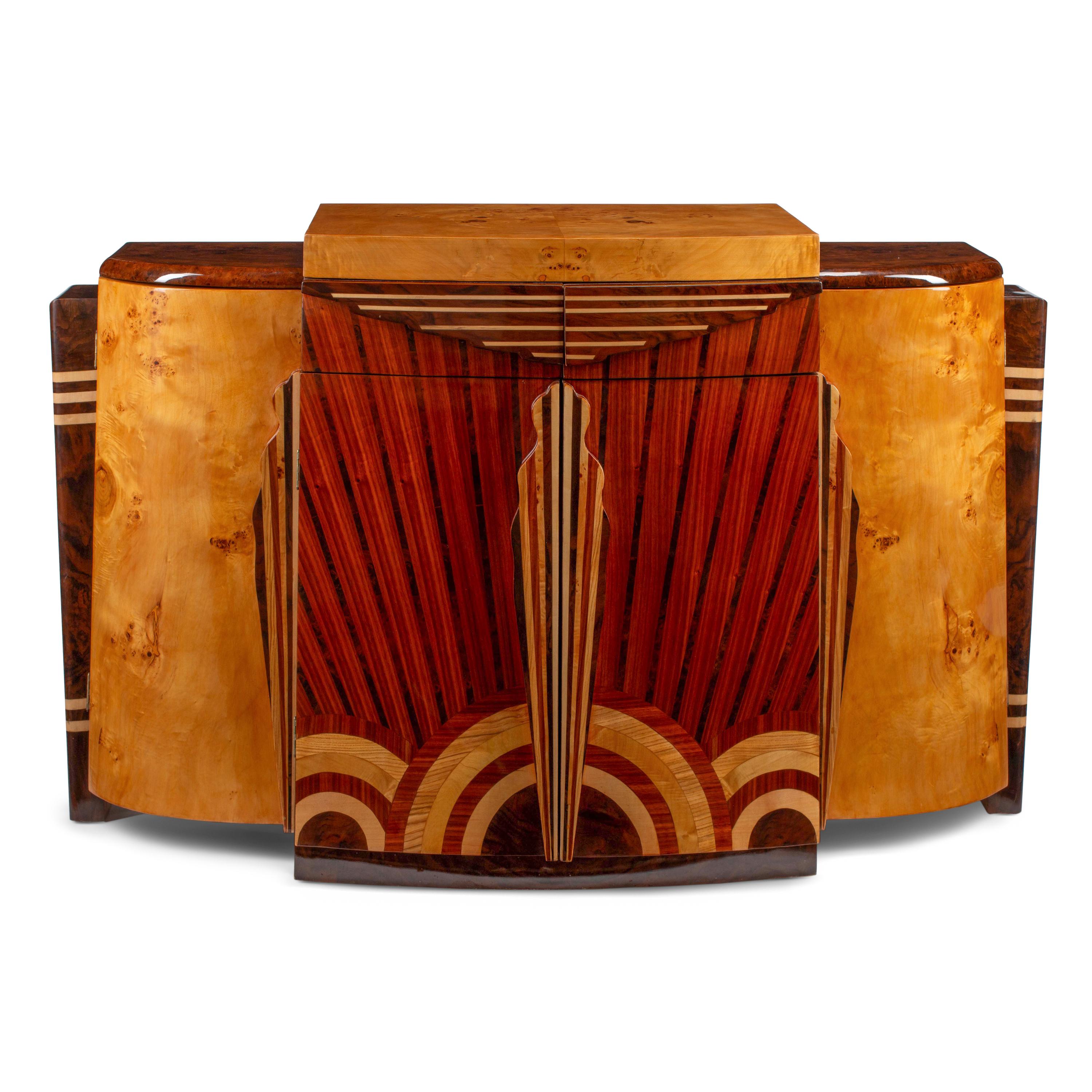 An Art Deco Style Burlwood Cabinet