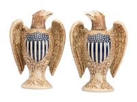 A Pair of Merkelbach & Wick Stoneware Eagle Decanters